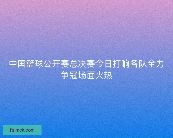 中国篮球公开赛总决赛今日打响各队全力争冠场面火热